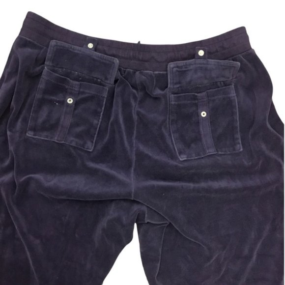 Y2K BcbgMaxazria Purple Velour Track Pants Rhinestone Detail Size 1X Women's - Picture 4 of 8